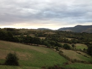 More pastures, and the sun still struggling to get  over the hills