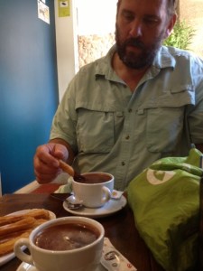 Churros in hot chocolate , ohh my Gosh! Fantastic!  I'm talking real chocolate!